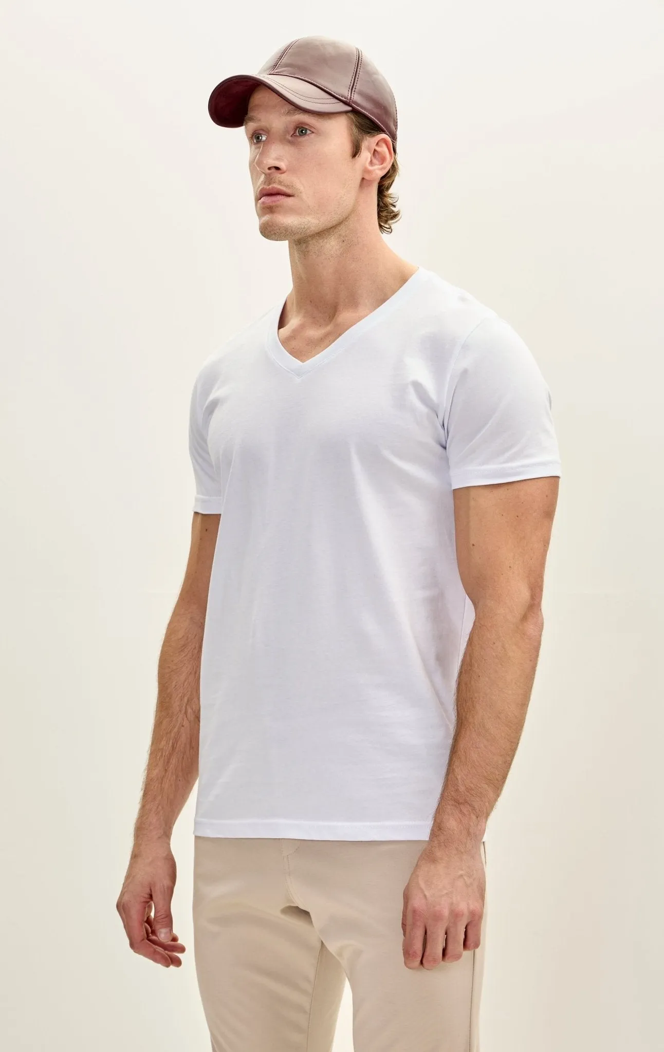 3-pack Cotton V-Neck T-Shirt - White
