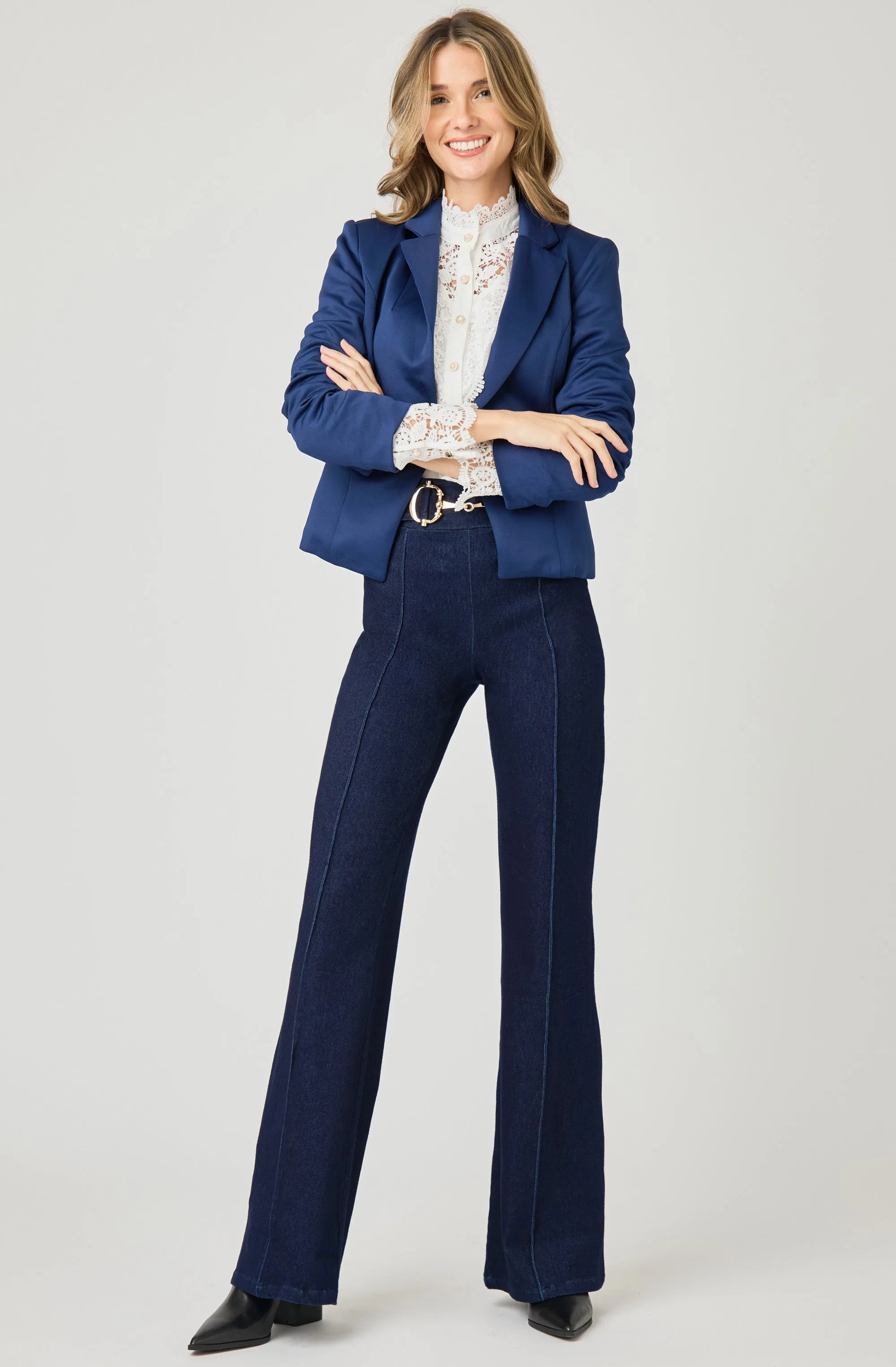 3/4 Ruched Sleeve Jacket