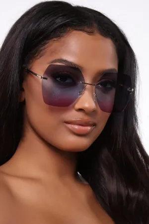 Aren't You Glad I Came Sunglasses - Blue/Purple