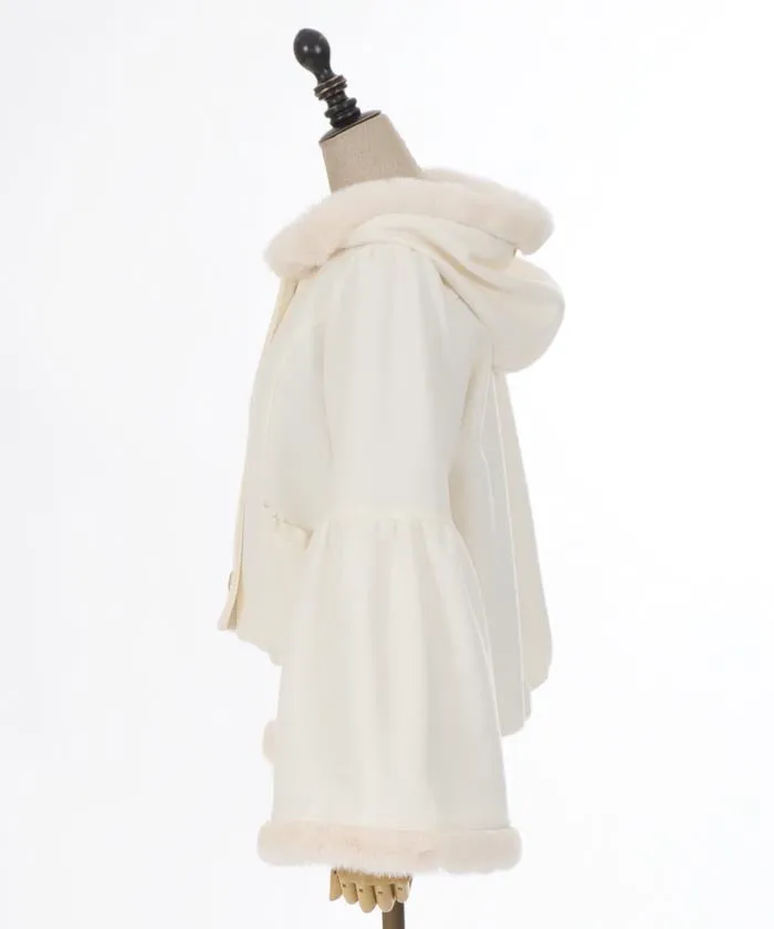 Bell Sleeve Coat with Hood