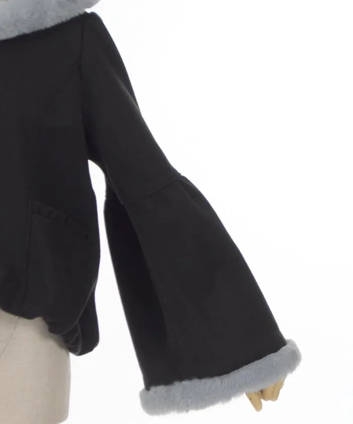 Bell Sleeve Coat with Hood