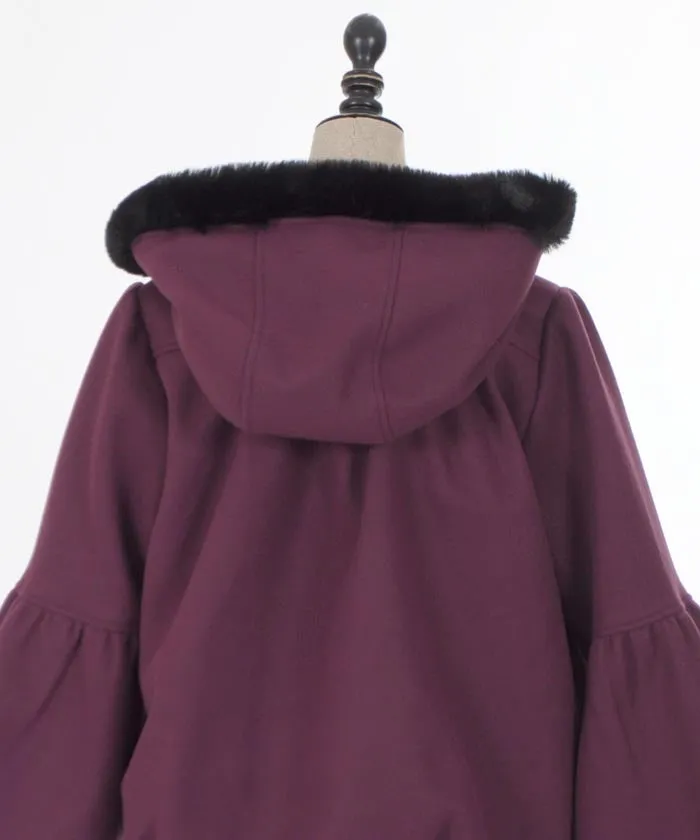 Bell Sleeve Coat with Hood