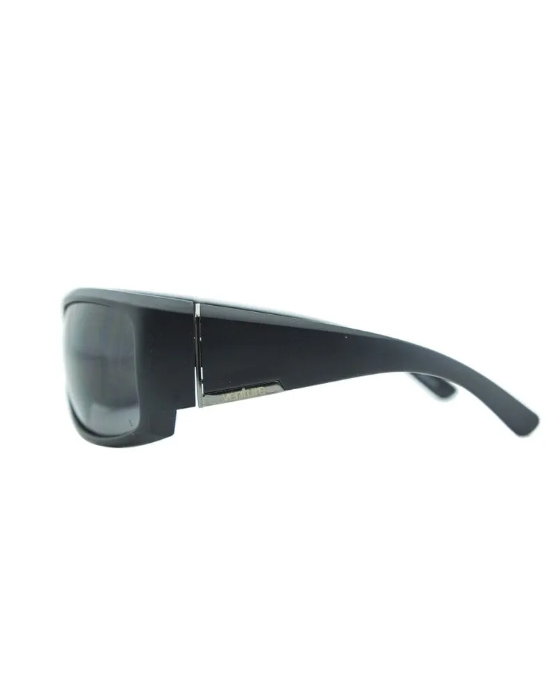 Caution Safety Sunglasses - Matt Black/Smoke