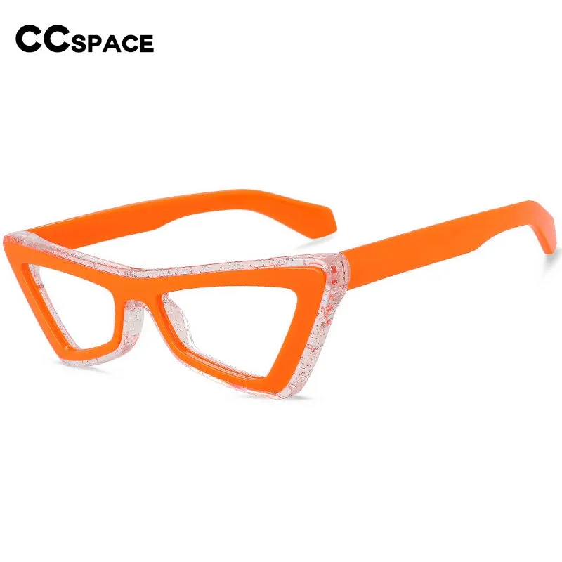 CCspace Unisex Full Rim Big Square Cat Eye Acetate Eyeglasses 56008