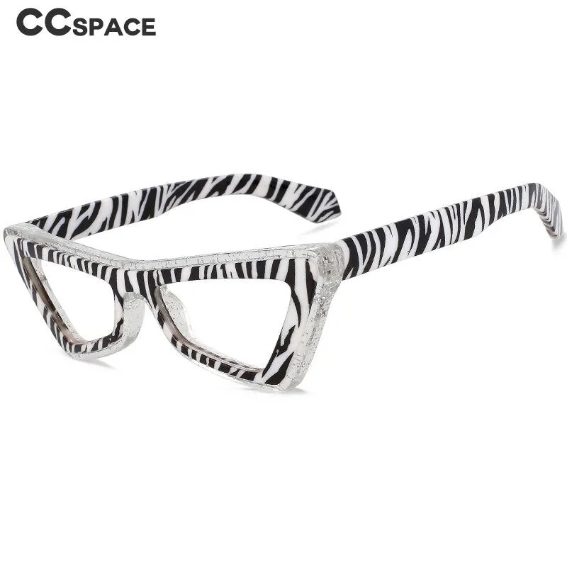 CCspace Unisex Full Rim Big Square Cat Eye Acetate Eyeglasses 56008