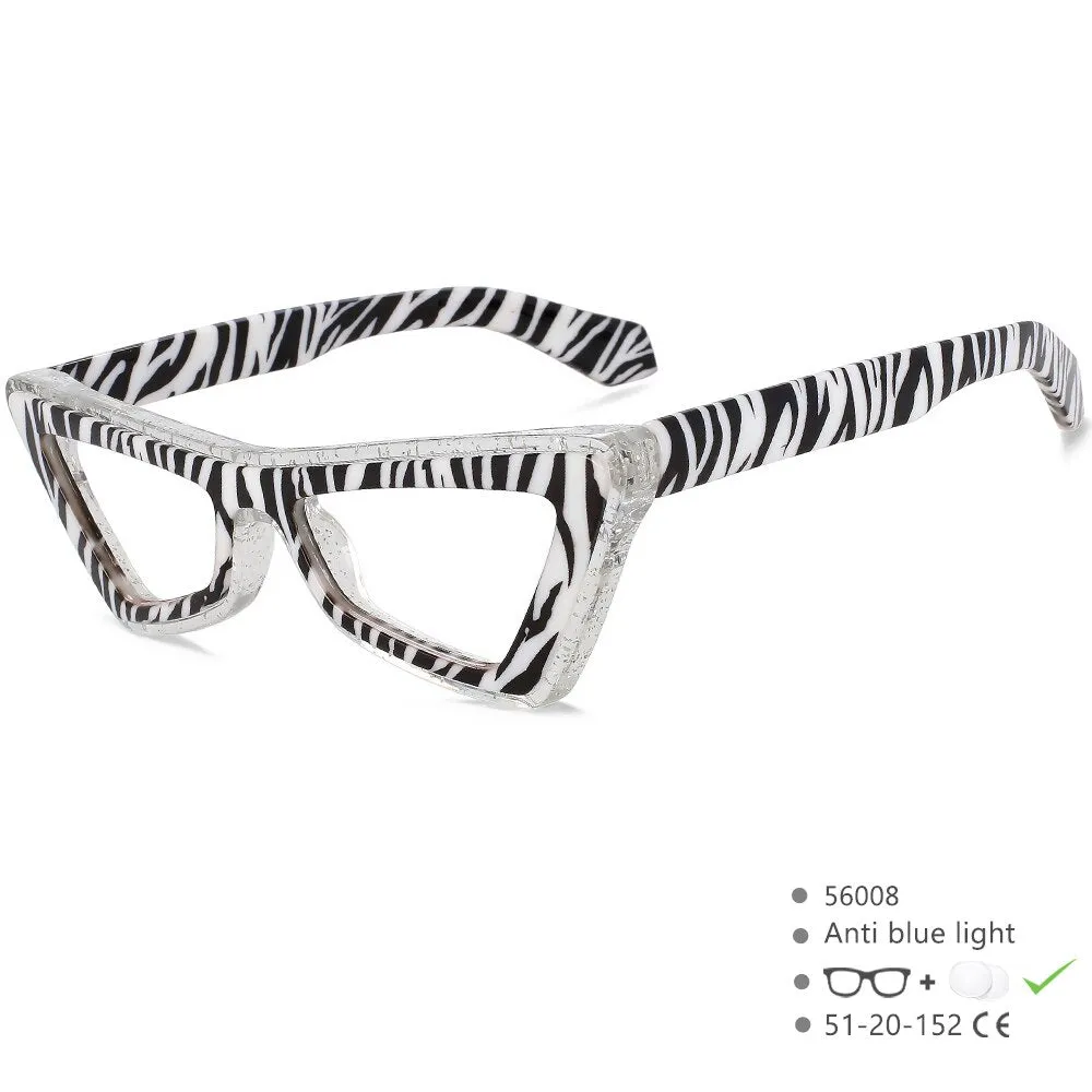CCspace Unisex Full Rim Big Square Cat Eye Acetate Eyeglasses 56008