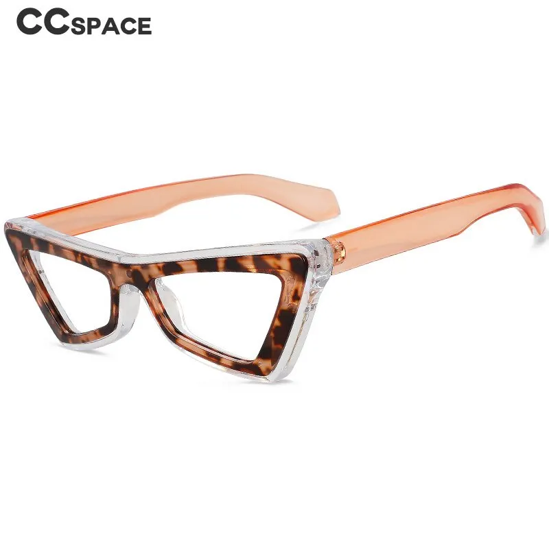 CCspace Unisex Full Rim Big Square Cat Eye Acetate Eyeglasses 56008