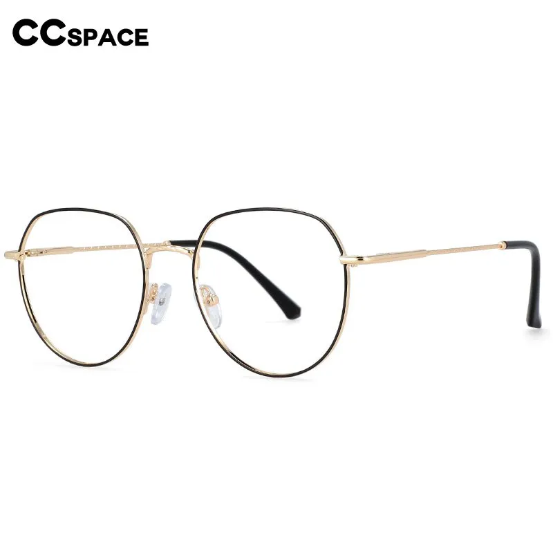 CCspace Women's Full Rim Round Alloy Frame Eyeglasses 54398