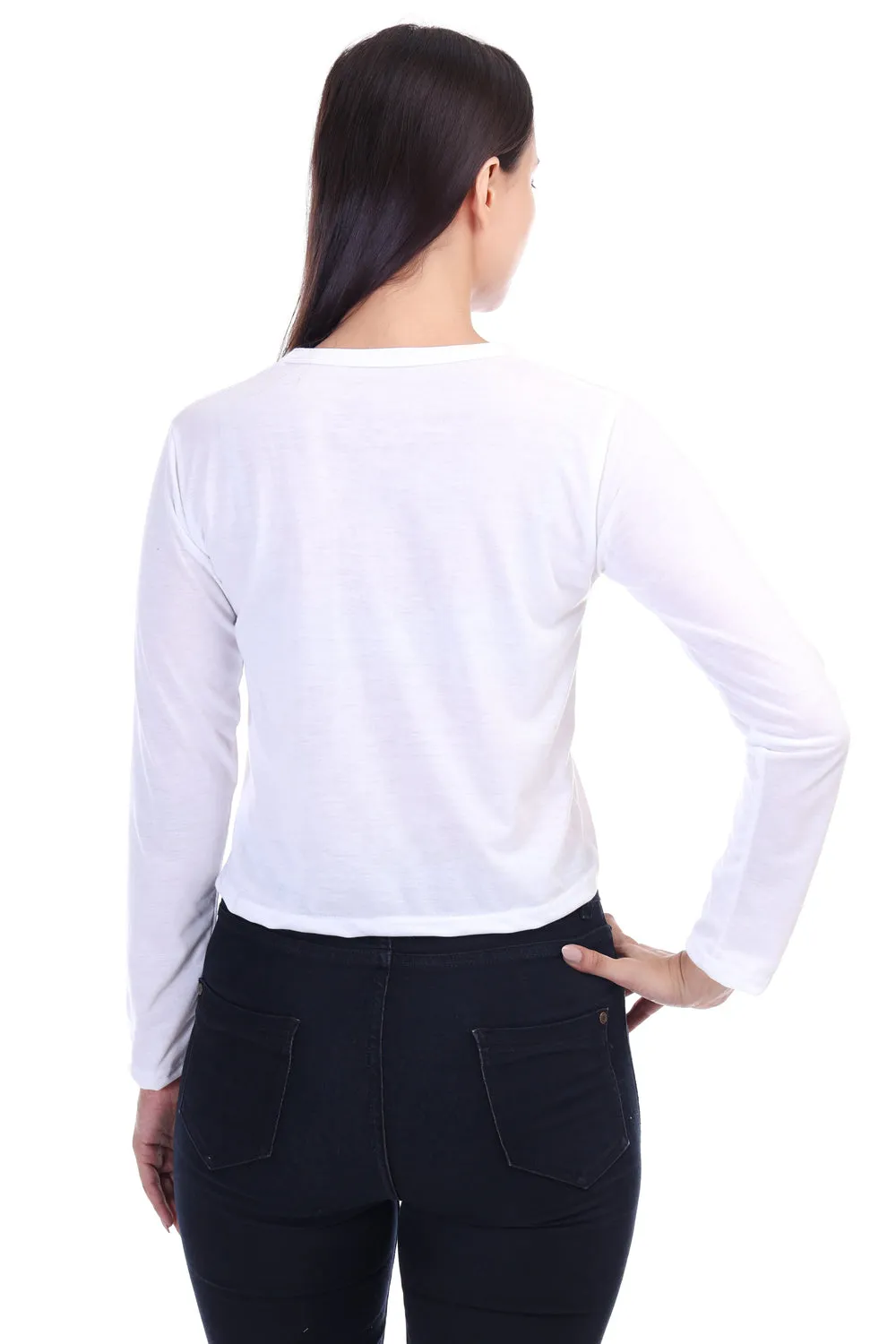 DK FASHION Trendy Women's Full T-Shirt in Soft Cotton Blend Full White Dollflower Print T-Shirt