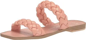 Dolce Vita Indy Petal Metallic Stella Slip On Squared Toe Woven Straps Sandals