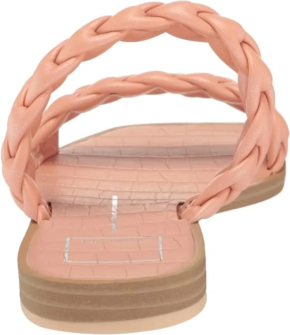 Dolce Vita Indy Petal Metallic Stella Slip On Squared Toe Woven Straps Sandals