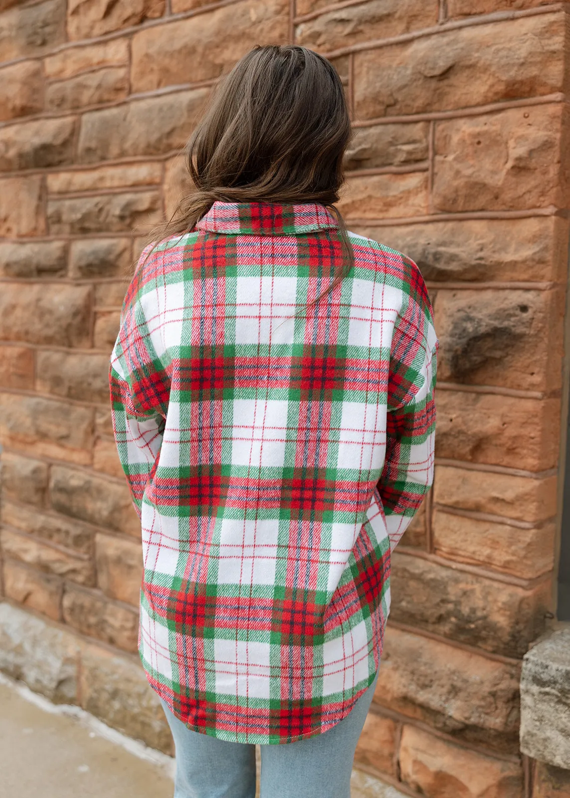 Festive Flair Red & Green Plaid Shacket