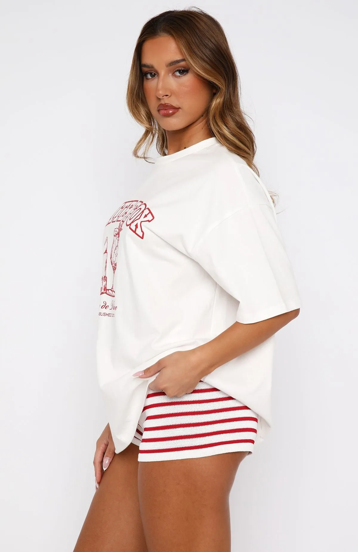 Find Me Poolside Oversized Tee White