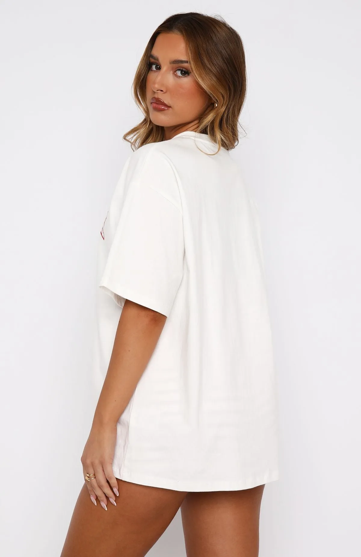 Find Me Poolside Oversized Tee White