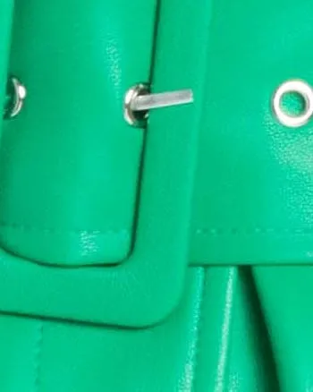 Greta Belted Faux Leather Coat | Jolly Green