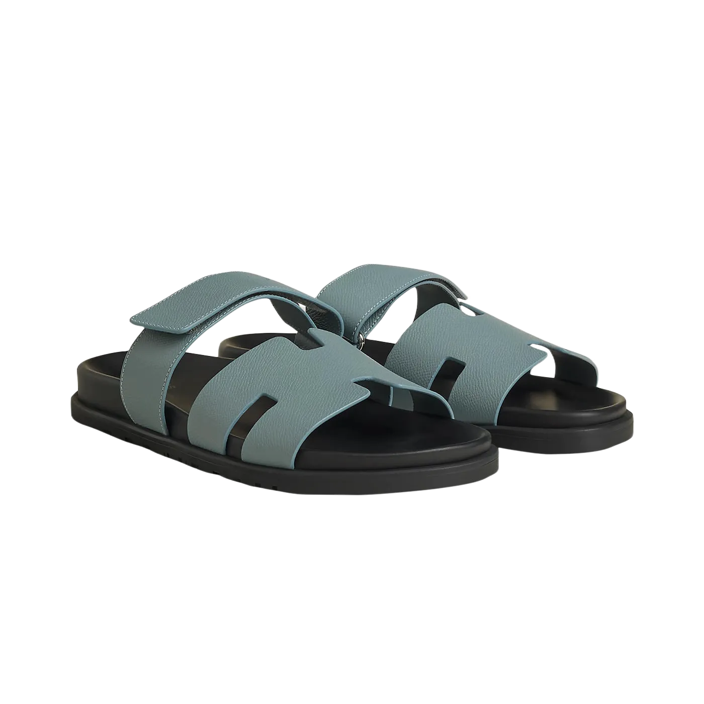 Hermes Chypre Sandals "Veau Epsom Gris Antarctique"