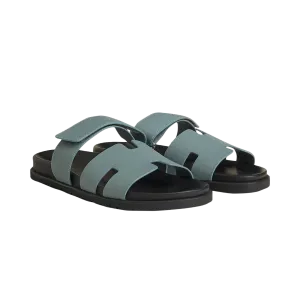 Hermes Chypre Sandals "Veau Epsom Gris Antarctique"