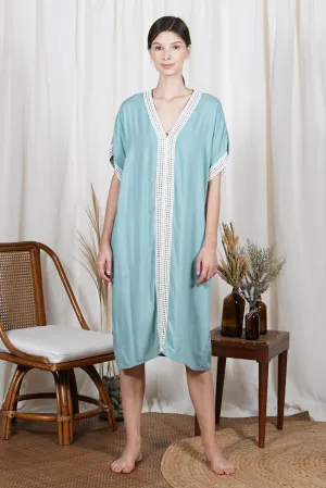 IHILANI Kaftan with Trim (Seafoam)