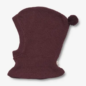 Knitted Balaclava Pomi | Baby - aubergine
