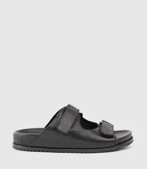 KYLO Two Strap Slide on Footbed in Black