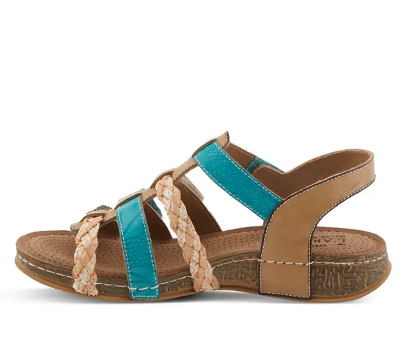 L'Artiste by Spring Step Women's Delila Sandal - Beige Multi