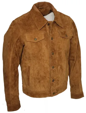 Men's Brown Genuine Cowhide Suede Leather Jacket