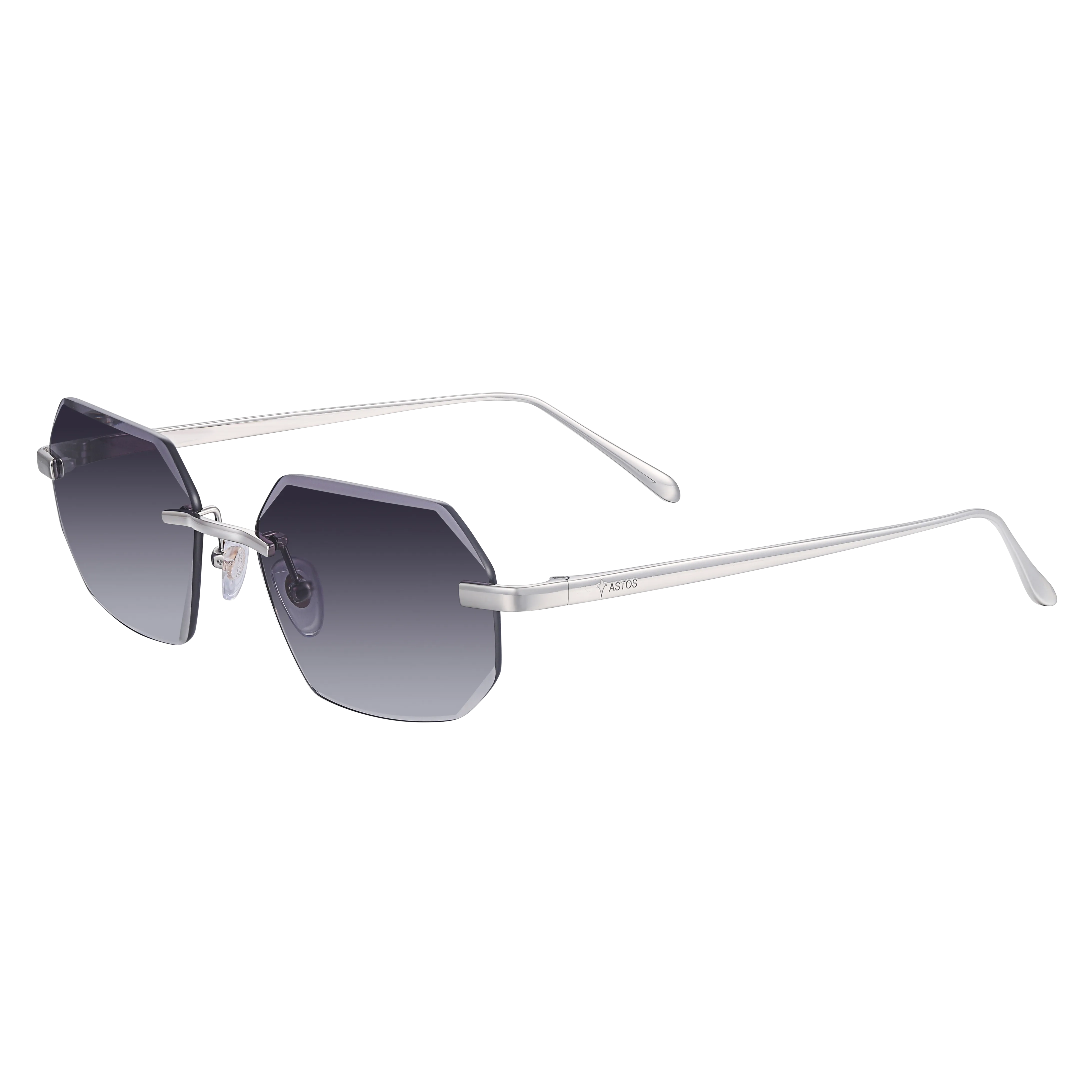 Men's Eyewear Silver Diamond Cut Black