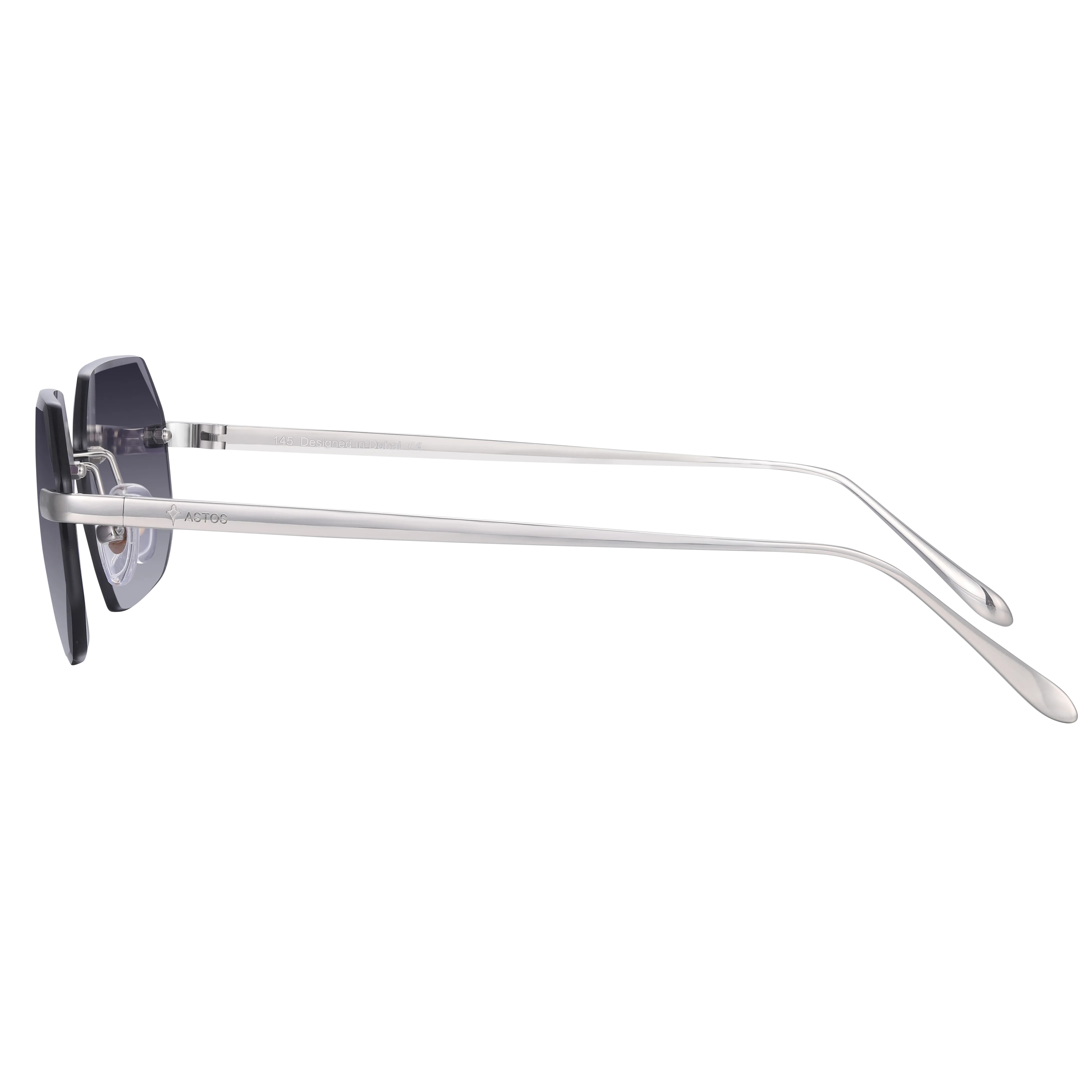 Men's Eyewear Silver Diamond Cut Black
