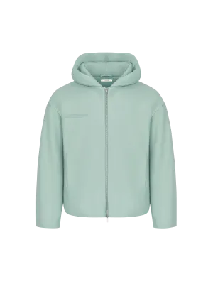 Mens Flower-Warmth Padded Bomber Jacket—Eucalyptus Blue