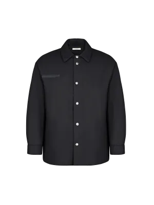 Mens Flower-Warmth Padded Overshirt—Black