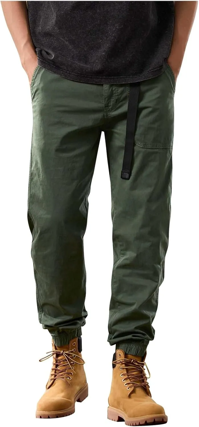 Mens Jeans PantsMens Cargo Pants Straight Leg Hiking Joggers Lightweight Tactical Pants Outdoor Streetwear Trousers with PocketBlack Chino