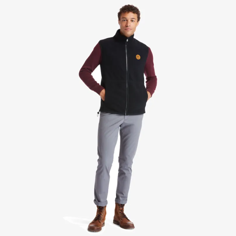 Mix Media Full-Zip Fleece Vest For Men