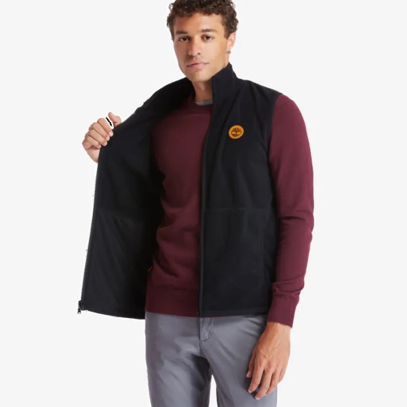 Mix Media Full-Zip Fleece Vest For Men
