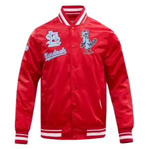 MLB ST. LOUIS CARDINALS RETRO CLASSIC MEN'S RIB SATIN JACKET (RED)