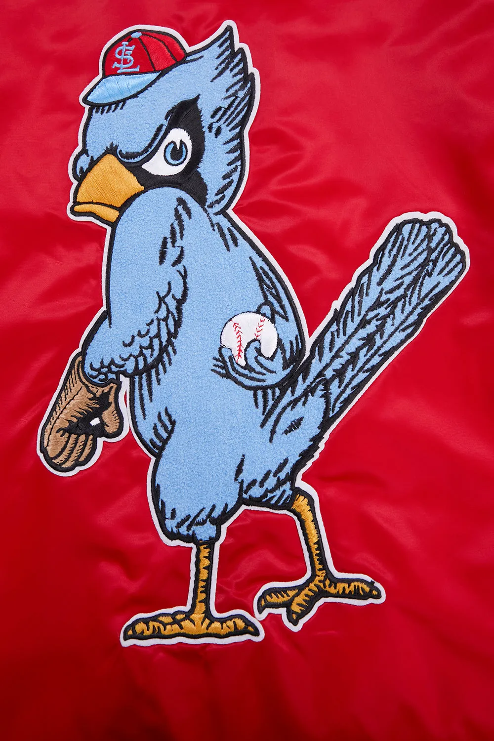 MLB ST. LOUIS CARDINALS RETRO CLASSIC MEN'S RIB SATIN JACKET (RED)