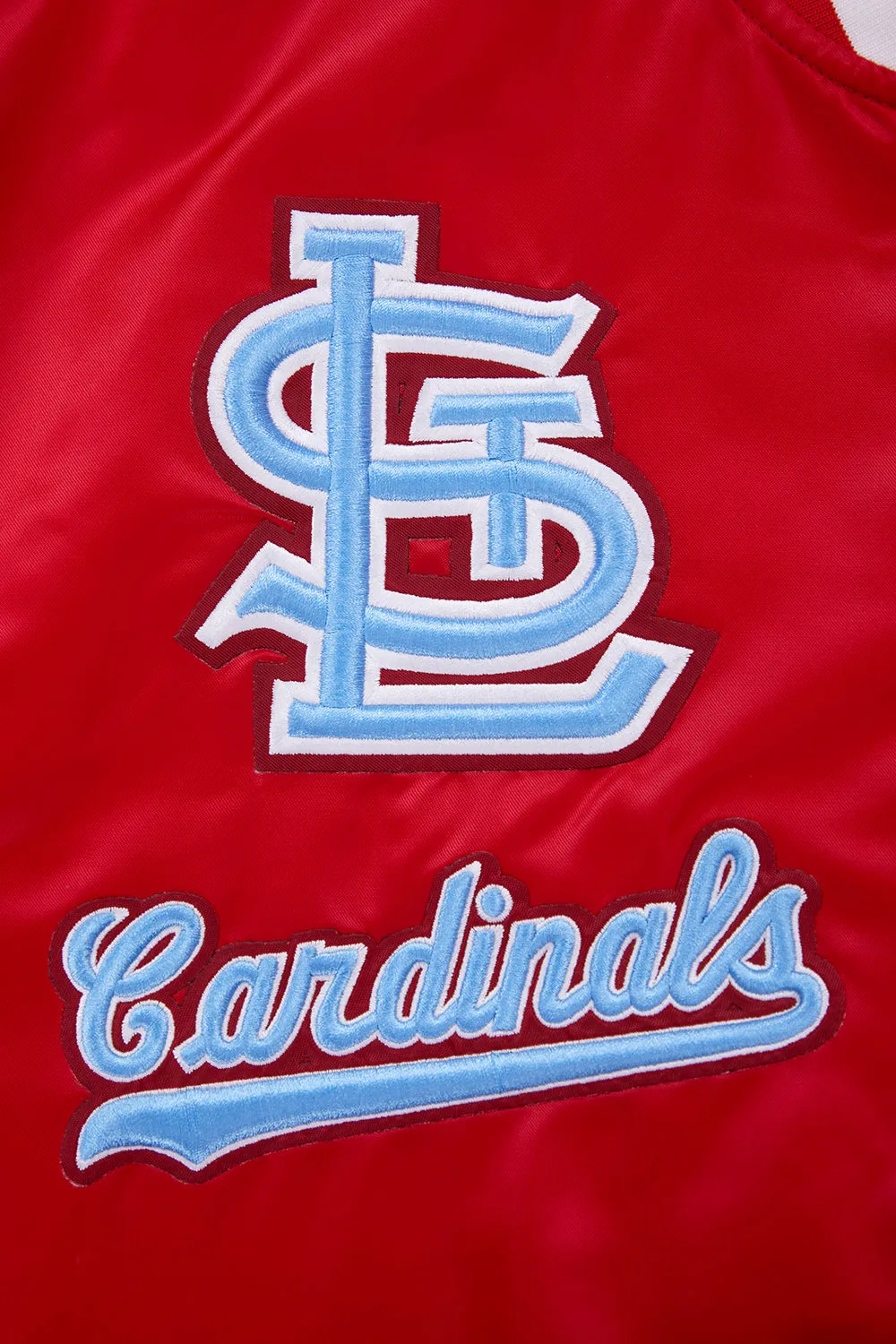 MLB ST. LOUIS CARDINALS RETRO CLASSIC MEN'S RIB SATIN JACKET (RED)