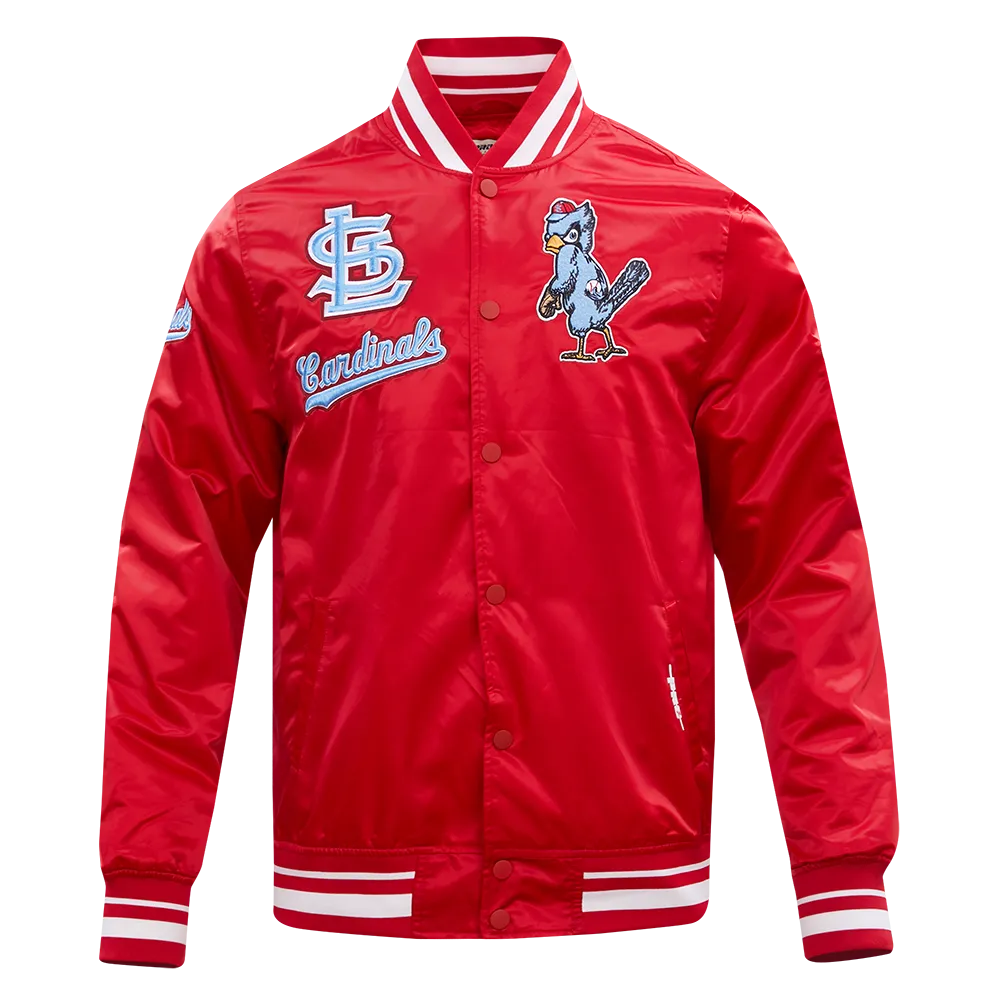 MLB ST. LOUIS CARDINALS RETRO CLASSIC MEN'S RIB SATIN JACKET (RED)
