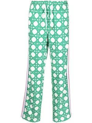 monogram-print straight-leg trousers