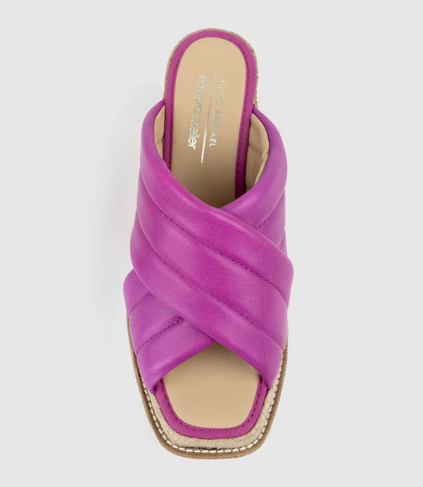 MORGAN Quilted Crossover Espadrille in Magenta