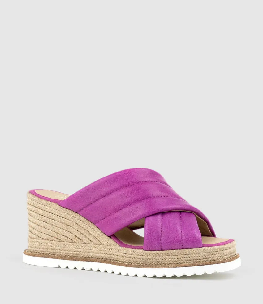MORGAN Quilted Crossover Espadrille in Magenta