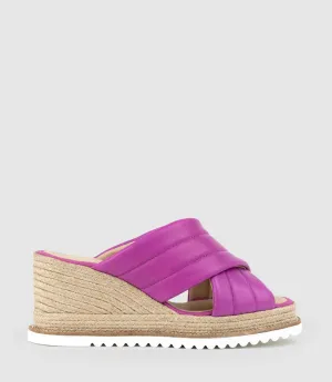 MORGAN Quilted Crossover Espadrille in Magenta