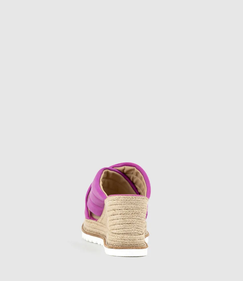 MORGAN Quilted Crossover Espadrille in Magenta