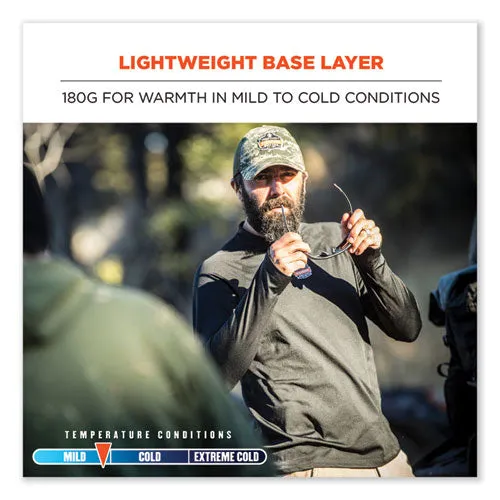 N-ferno 6436 Long Sleeve Lightweight Base Layer Shirt, Large, Black, Ships In 1-3 Business Days