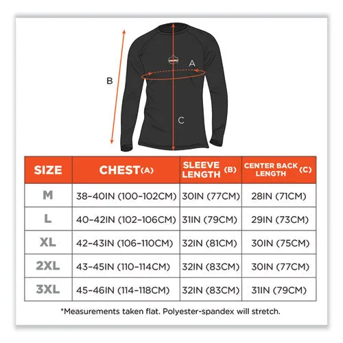 N-ferno 6436 Long Sleeve Lightweight Base Layer Shirt, X-large, Black, Ships In 1-3 Business Days