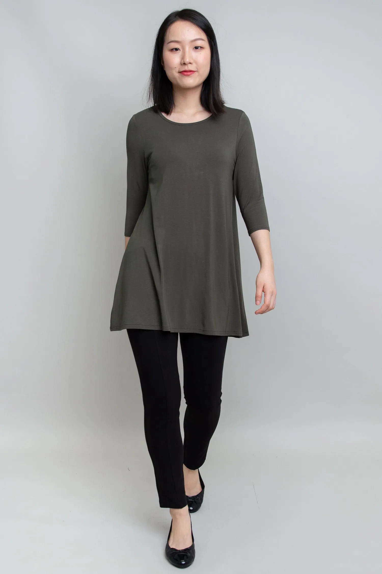 Perfect Tunic, Khaki, Bamboo- Final Sale