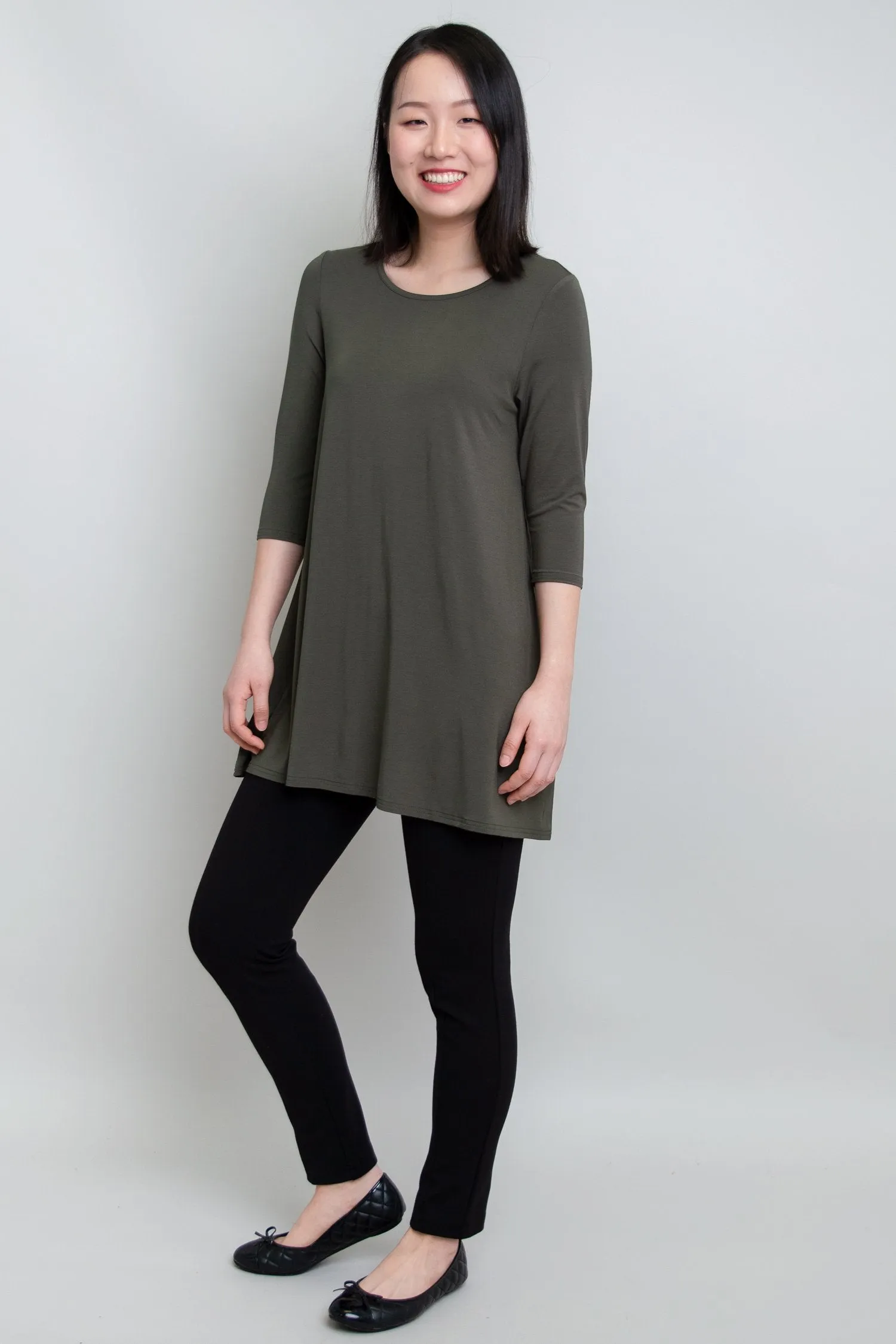 Perfect Tunic, Khaki, Bamboo- Final Sale