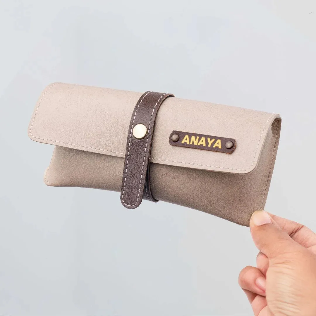 PERSONALISED EYEWEAR CASE - BEIGE