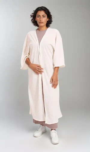 R206558 -Tricot Long Cardigan - Off White