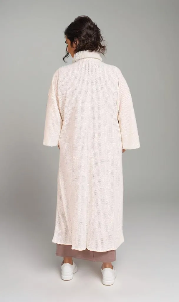 R206558 -Tricot Long Cardigan - Off White