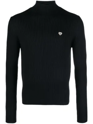 ribbed-knit high-neck jumper